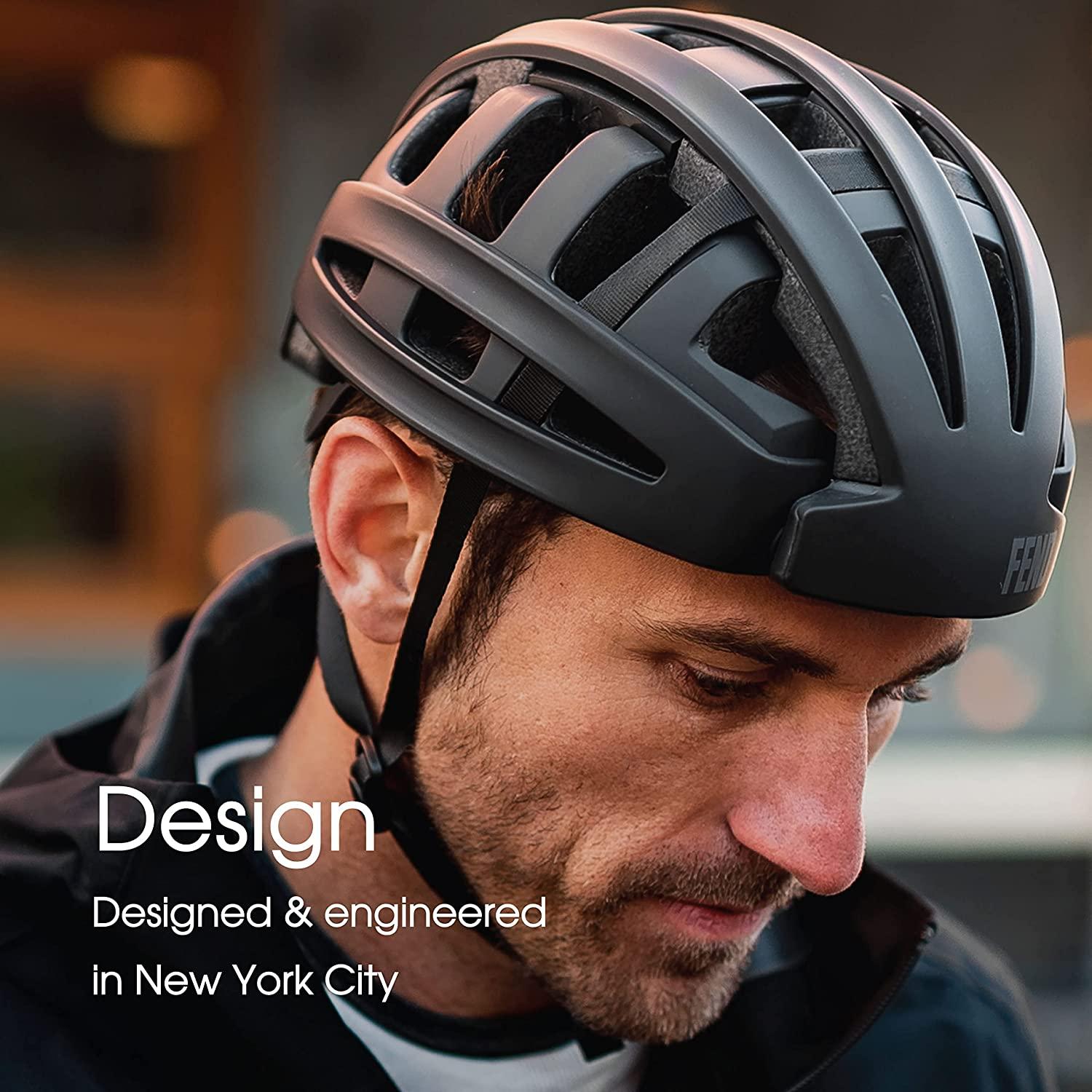 FEND One Foldable Bike Helmet - Adult Mens and Womens Bike Helmet - Safety Certified for Bicycle Road Bike Scooter Cycling Commuter Helmet