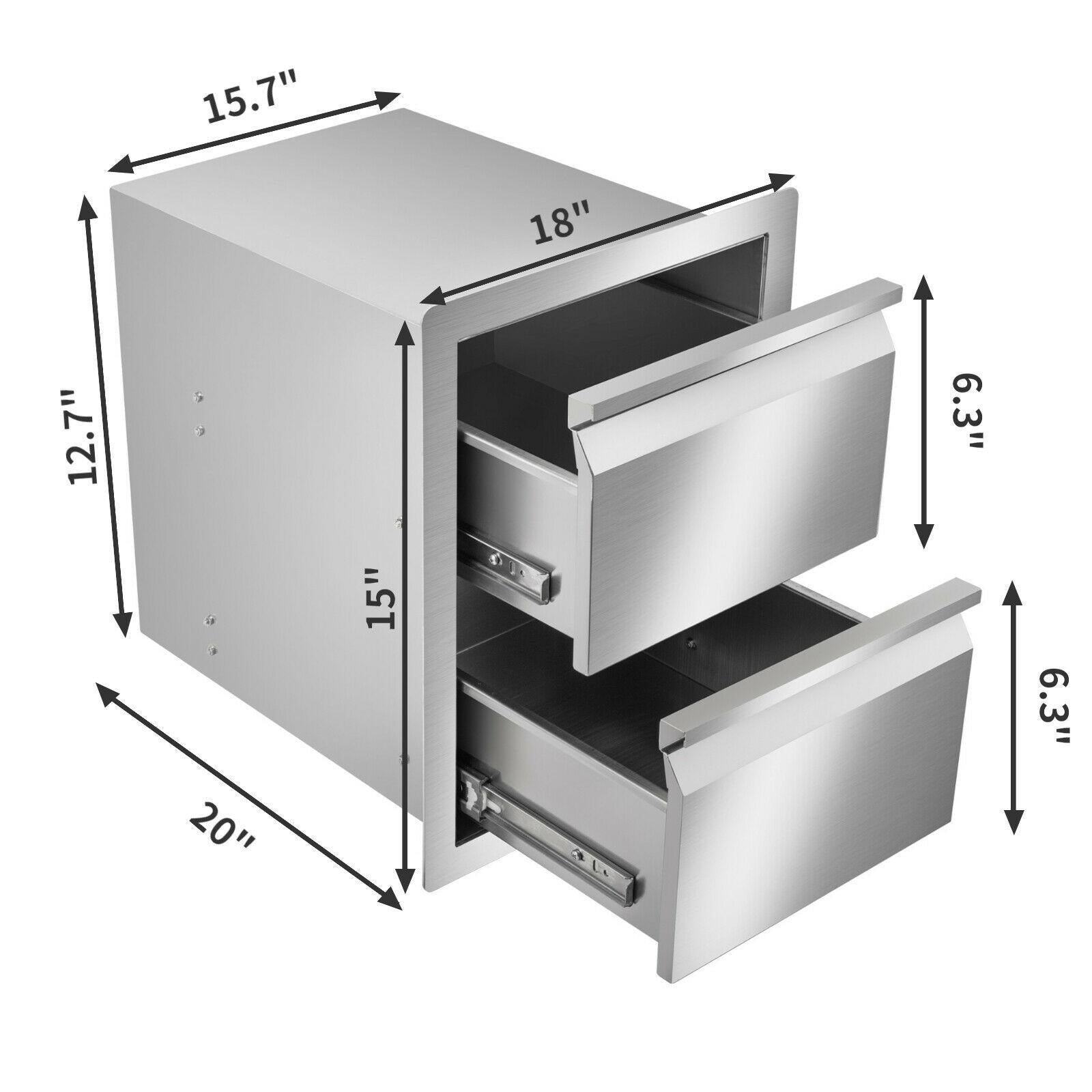 Outdoor Kitchen  Drawers Double Single Triple  Steel Multi-size