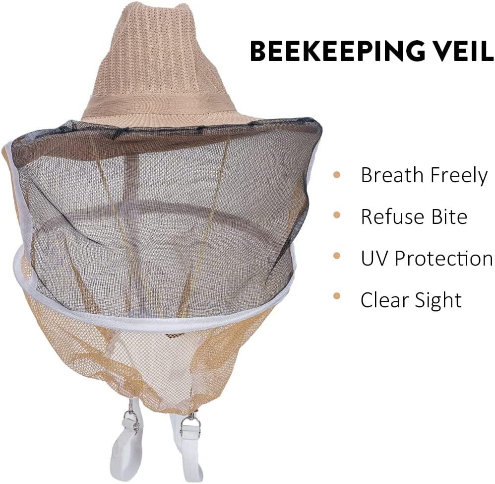 Honey Lake 10-Frame Bee Hives and Supplies Starter Kit, Beeswax Coated Beehive Starter Kit Including Beekeeping Supplies Tools Set with Bee Hat Veil