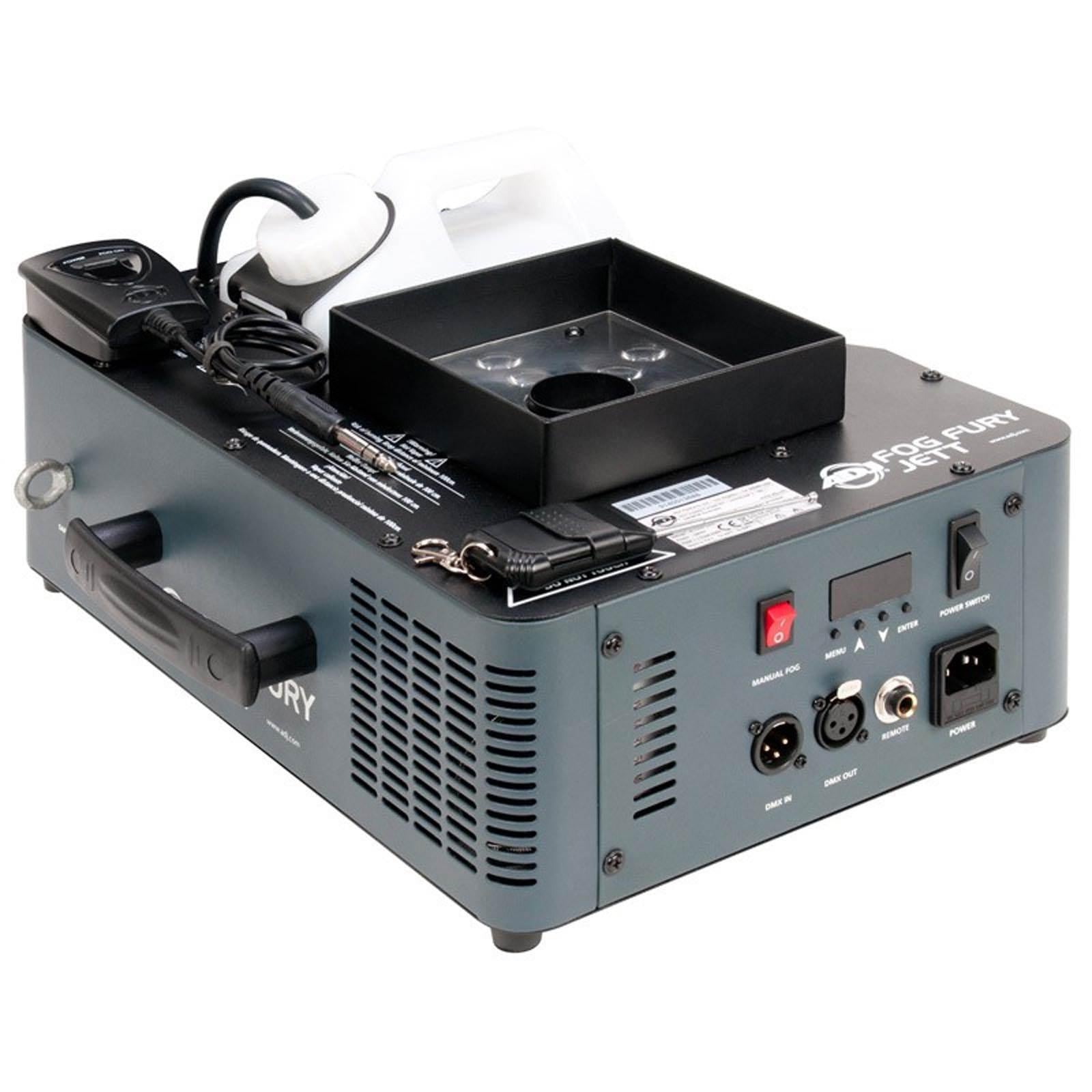 AMERICAN DJ Fog Fury Jett Fog Machine & LED Light Effect w/ Remote + HDF Fluid