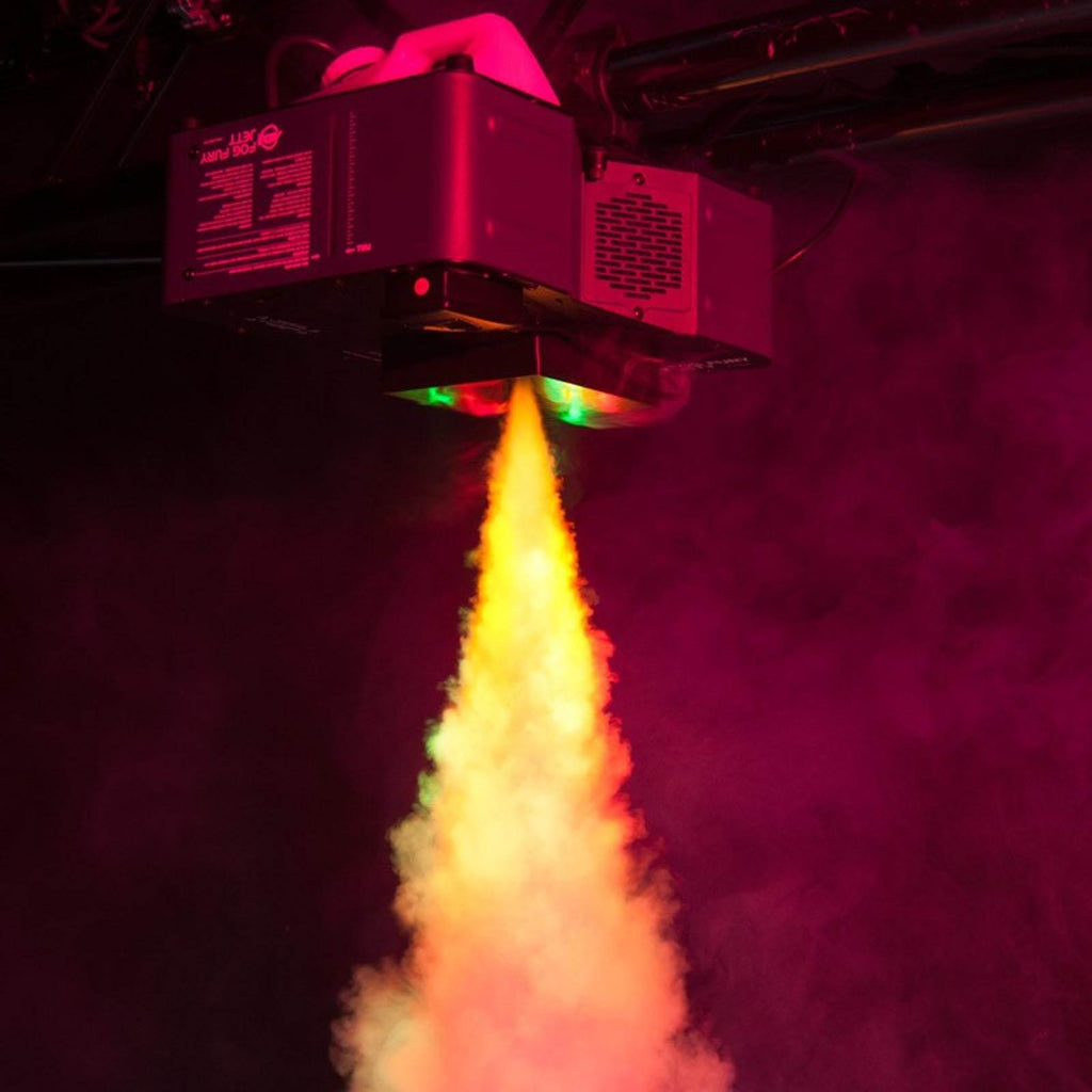 AMERICAN DJ Fog Fury Jett Fog Machine & LED Light Effect w/ Remote + HDF Fluid