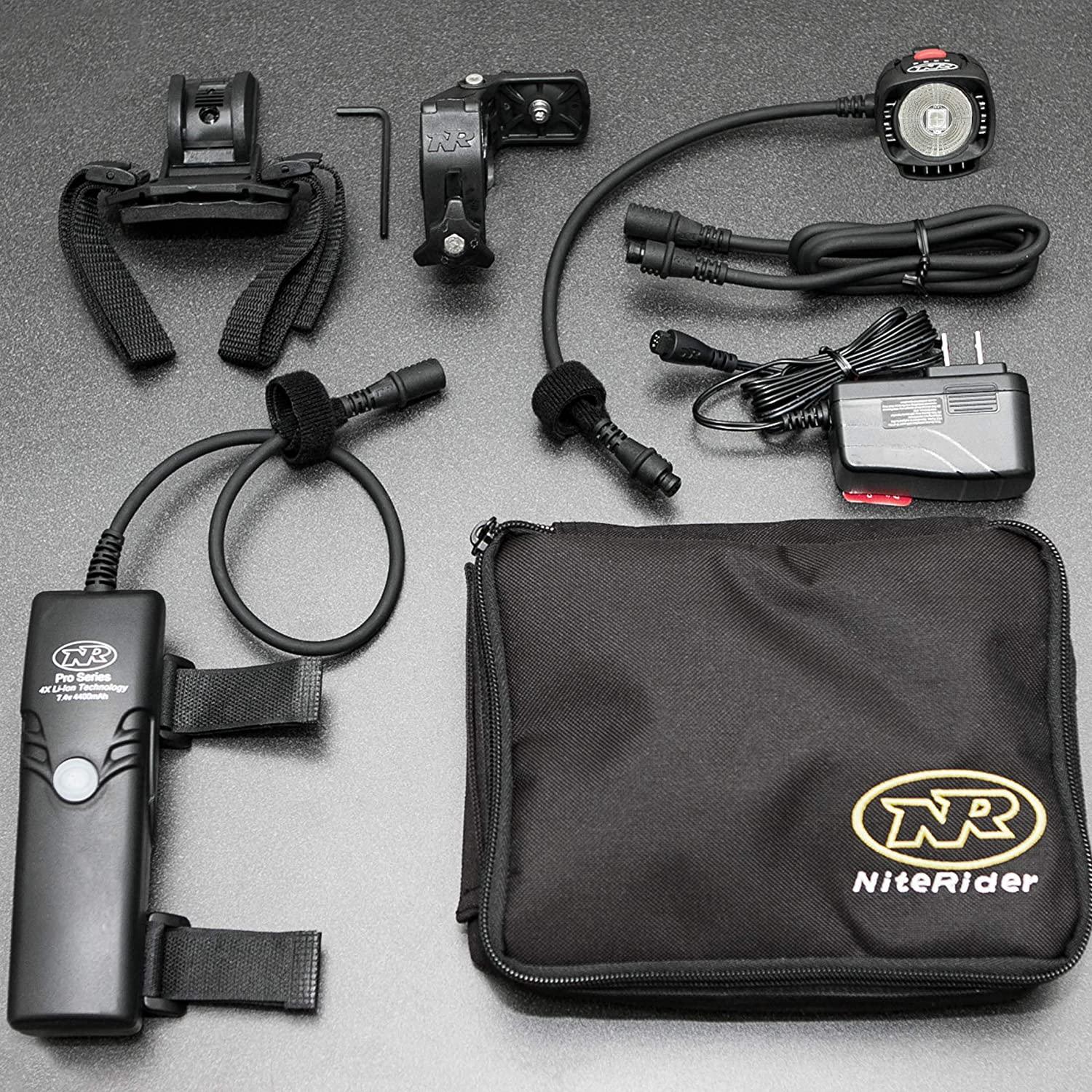 NiteRider Pro 1400 Race, High Performance Lightweight MTB Race Bike Light, 1400 Lumens of Max Output. Durable Bicycle Front Light. Excellent MTB Beam Pattern
