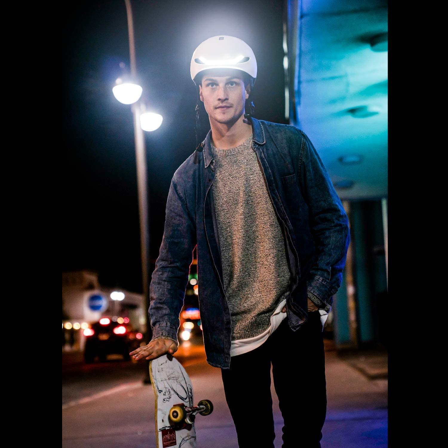 Lumos Street Smart Helmet | Urban | Skateboard, Scooter, Bike Accessories | Adult: Men, Women | Front and Rear LED Lights | Turn Signals | Brake Lights | Bluetooth Connected