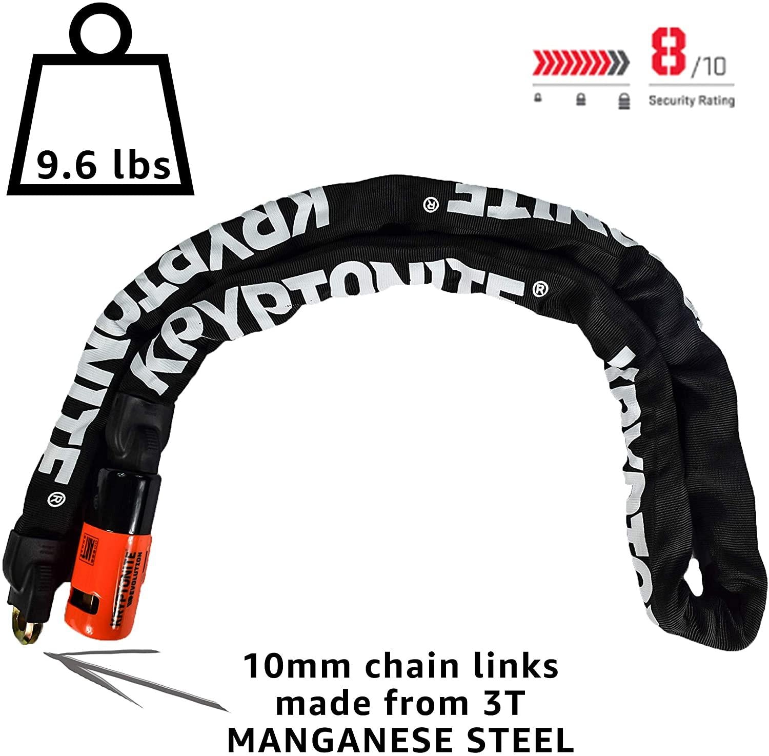 Kryptonite Evolution Series 4 1016 Integrated Chain Lock Black/Orange, 160cm