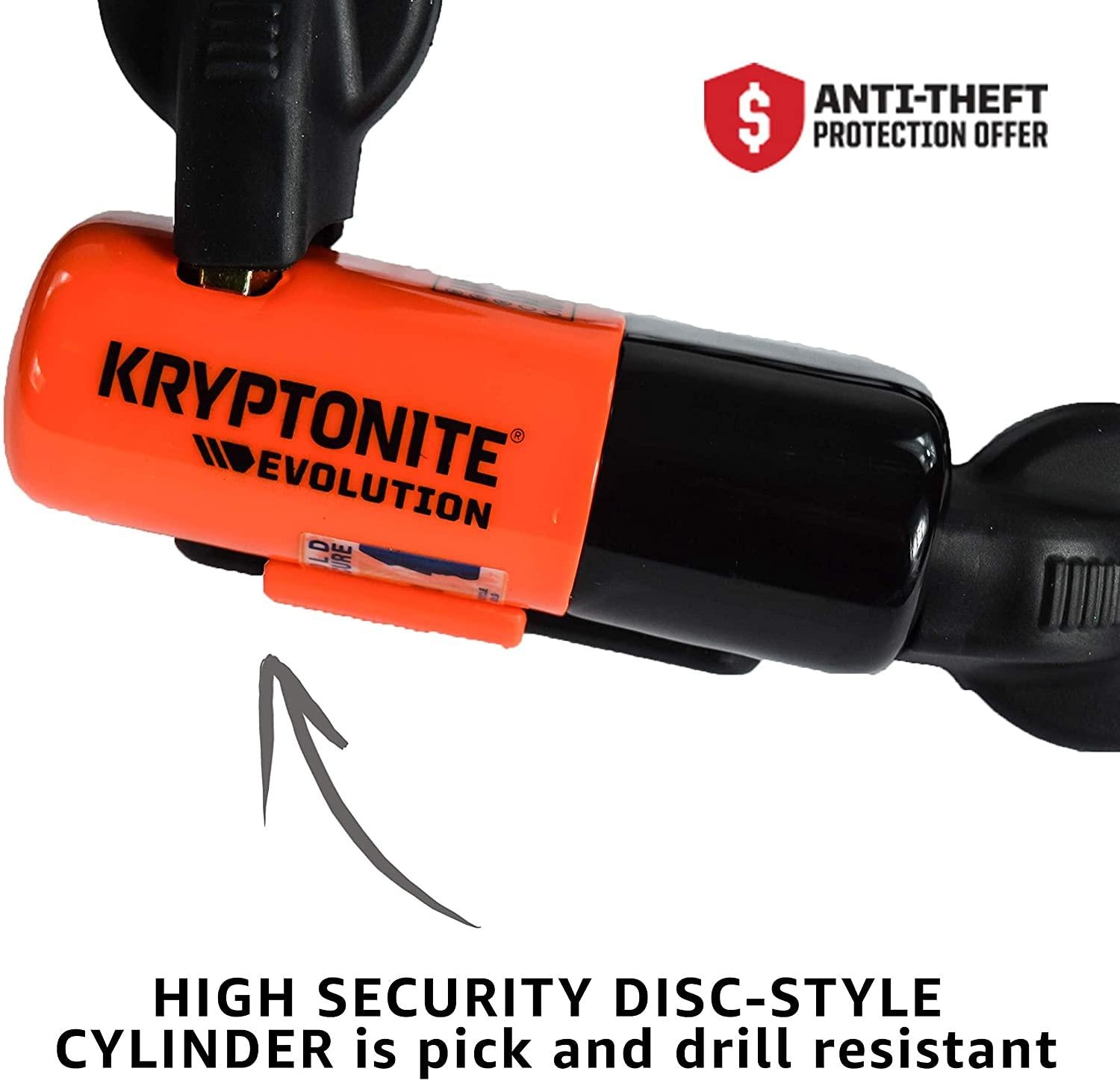 Kryptonite Evolution Series 4 1016 Integrated Chain Lock Black/Orange, 160cm
