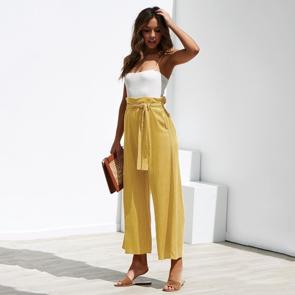 loose high waist wide leg trousers