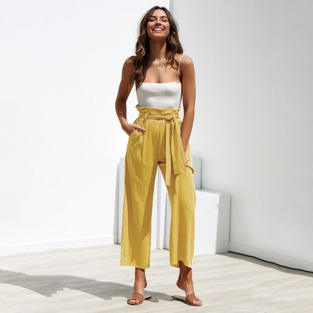 loose high waist wide leg trousers