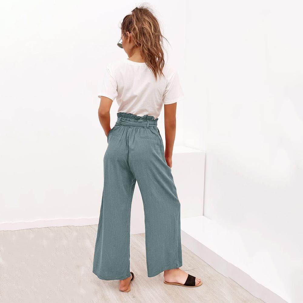 loose high waist wide leg trousers