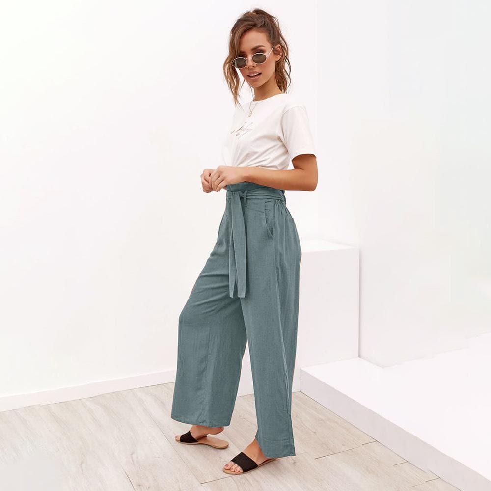 loose high waist wide leg trousers