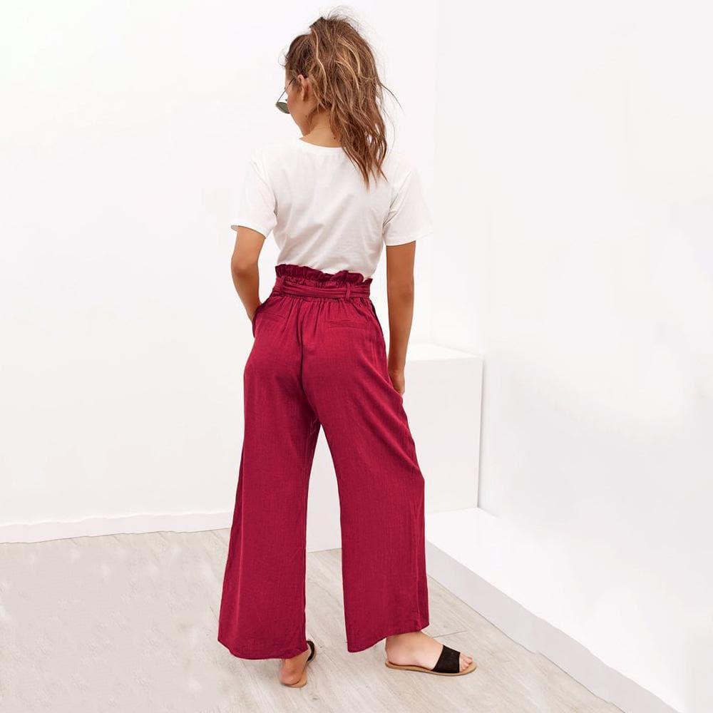 loose high waist wide leg trousers