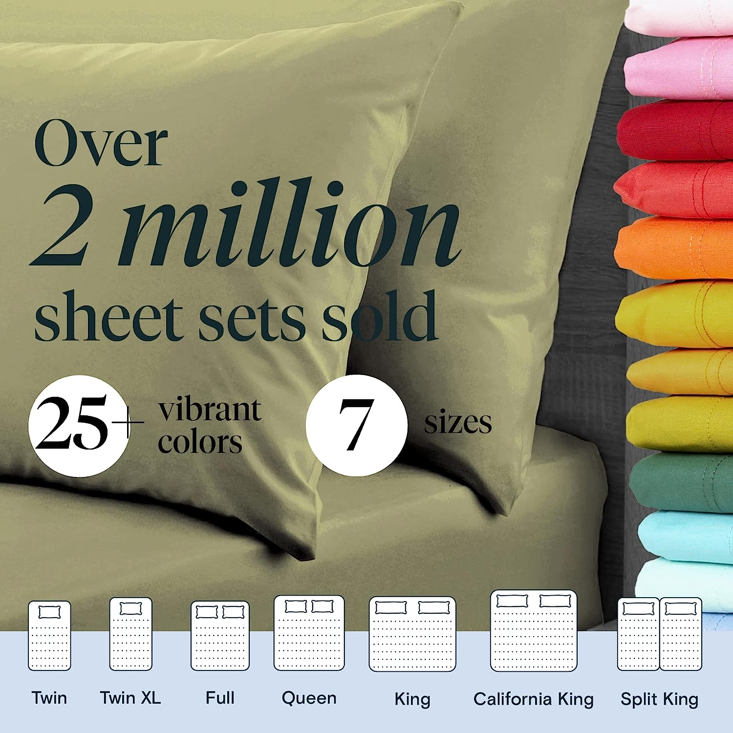 LuxClub 6 PC Queen Sheet Set Bamboo Sheets Deep Pockets 18" Eco Friendly Wrinkle Free Cooling Sheets Machine Washable Hotel Bedding Silky Soft - Olive Queen