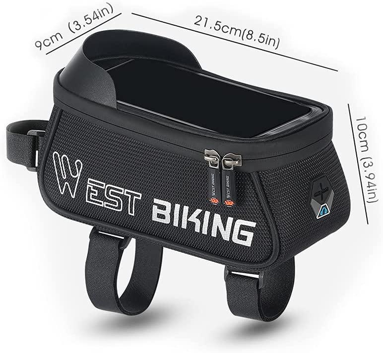 Abaodam 8 pcs Bike Upper Tube Bag Waterproof Bike Pouch Front Frame Bag Bike Accessory