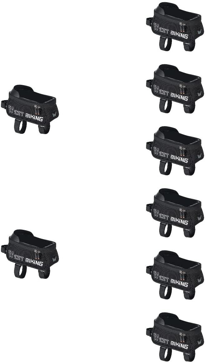 Abaodam 8 pcs Bike Upper Tube Bag Waterproof Bike Pouch Front Frame Bag Bike Accessory