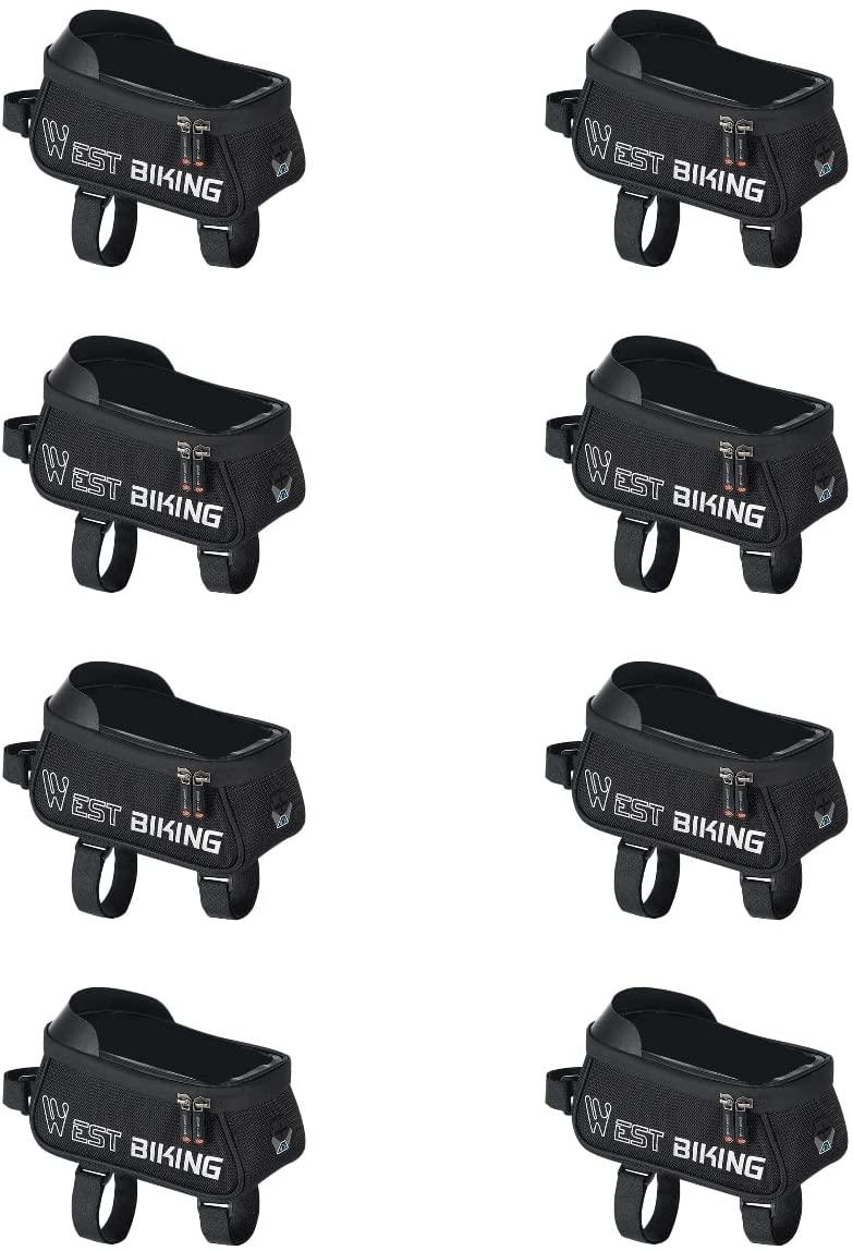 Abaodam 8 pcs Bike Upper Tube Bag Waterproof Bike Pouch Front Frame Bag Bike Accessory