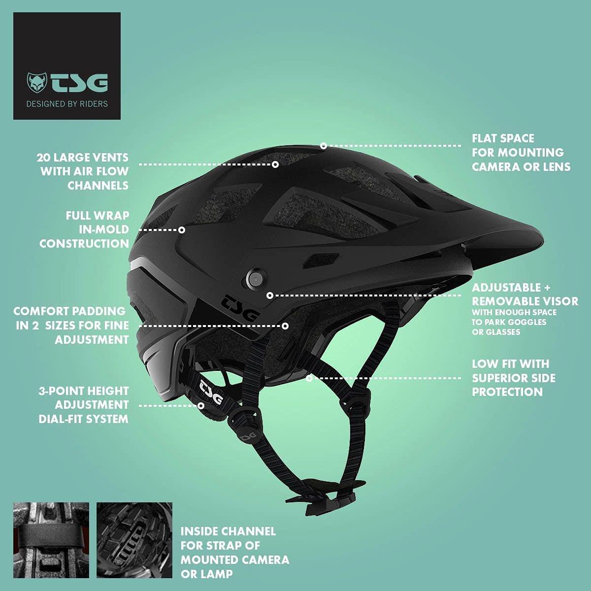 TSG Scope Bicycle & Mountain Bike Helmet w/Tuned Fit, Trail, MTB, Adult & Youth, Low Fit, Protective Gear, Impact Protection, Air Vents, Strap Lamp/Camera Mount, Safety Rated, Swiss, Graphic Design