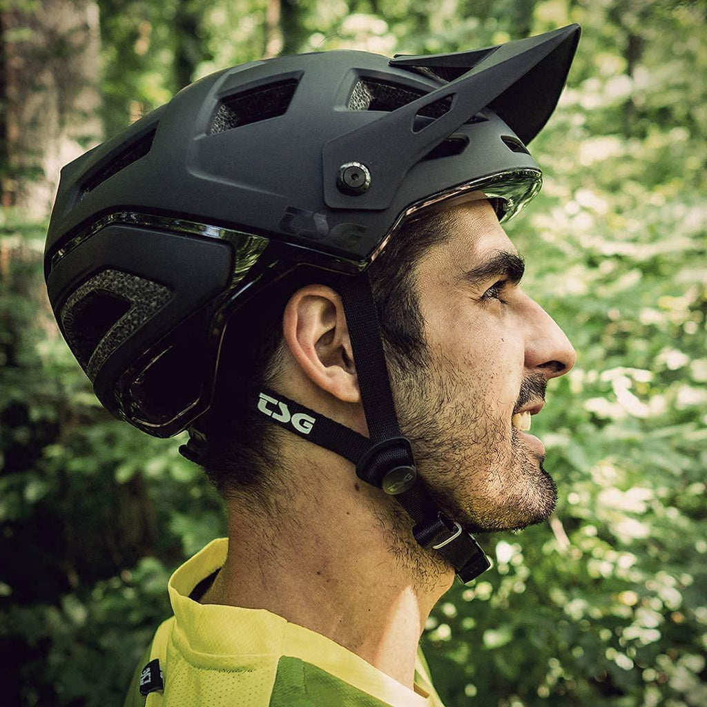 TSG Scope Bicycle & Mountain Bike Helmet w/Tuned Fit, Trail, MTB, Adults & Youth, Low Fit, Protective Gear, Impact Protection, Air Vents, Strap Lamp/Camera Mount, Safety Rated, Swiss, Satin Black