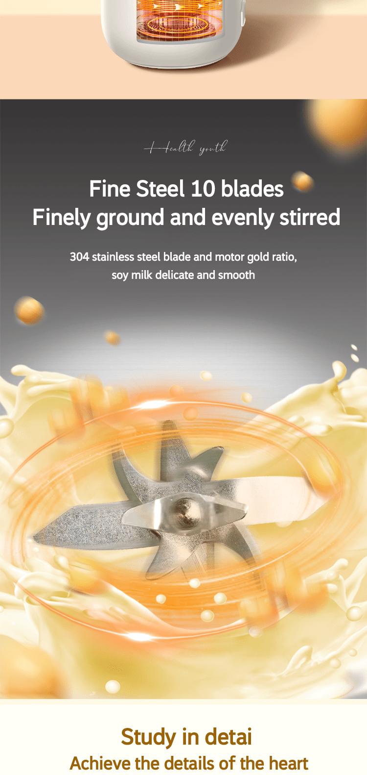 1000ml Portable Mini Soy Milk Maker with Filtering and Self-Cleaning - Perfect for 1-4 Person Households - Enjoy Fresh Soy Milk and Juices Anytime