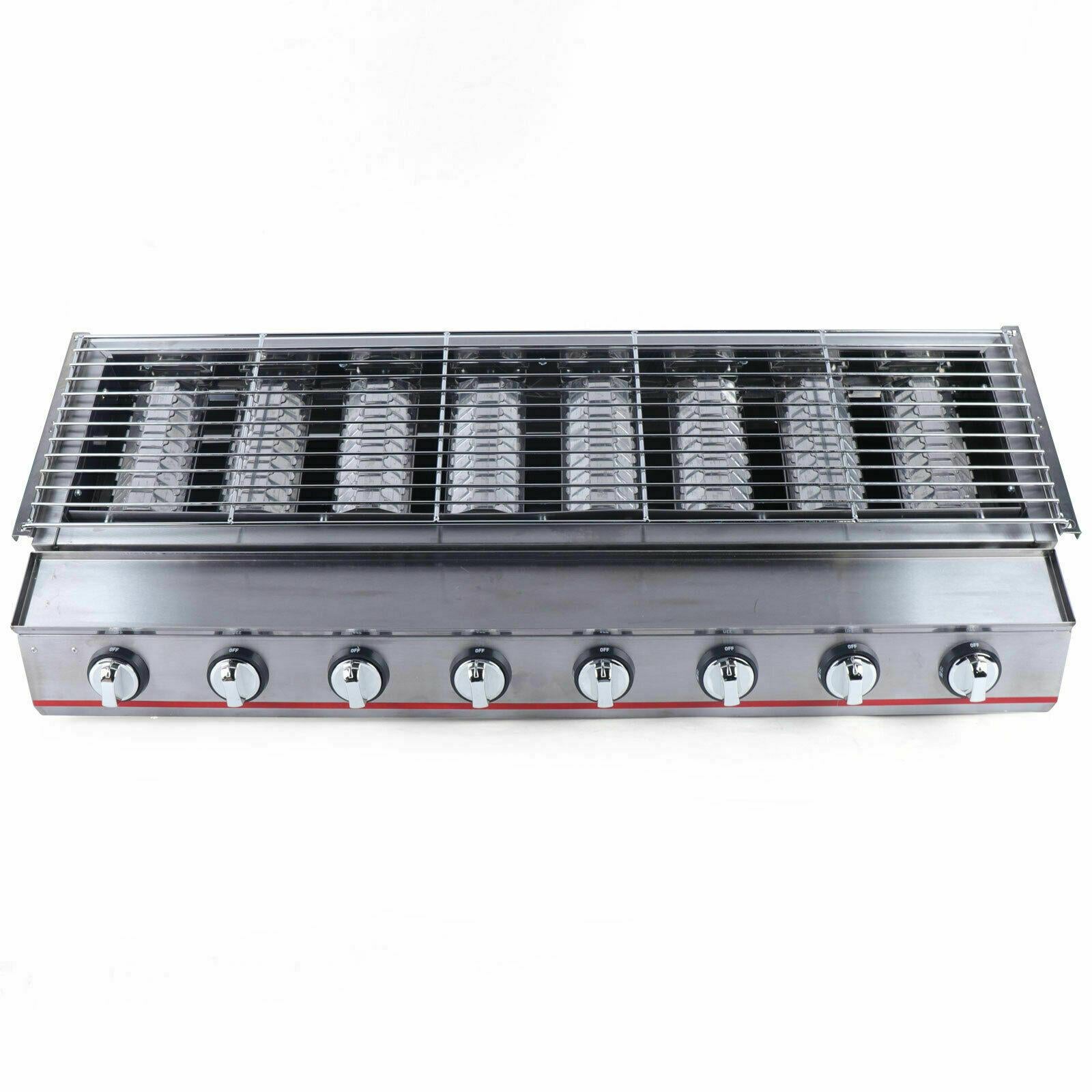 LarGas Grill Outdoor Party 8 Burner BBQ Grill Commercial Adjustable Height