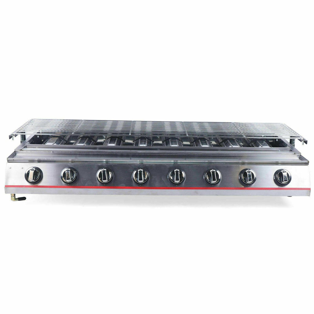 LarGas Grill Outdoor Party 8 Burner BBQ Grill Commercial Adjustable Height