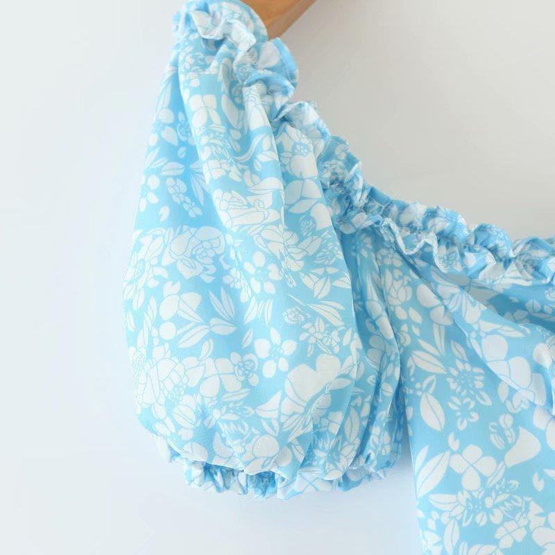 summer square collar chic blouse
