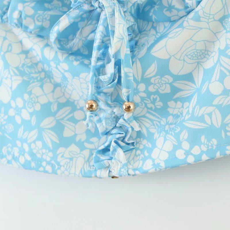 summer square collar chic blouse