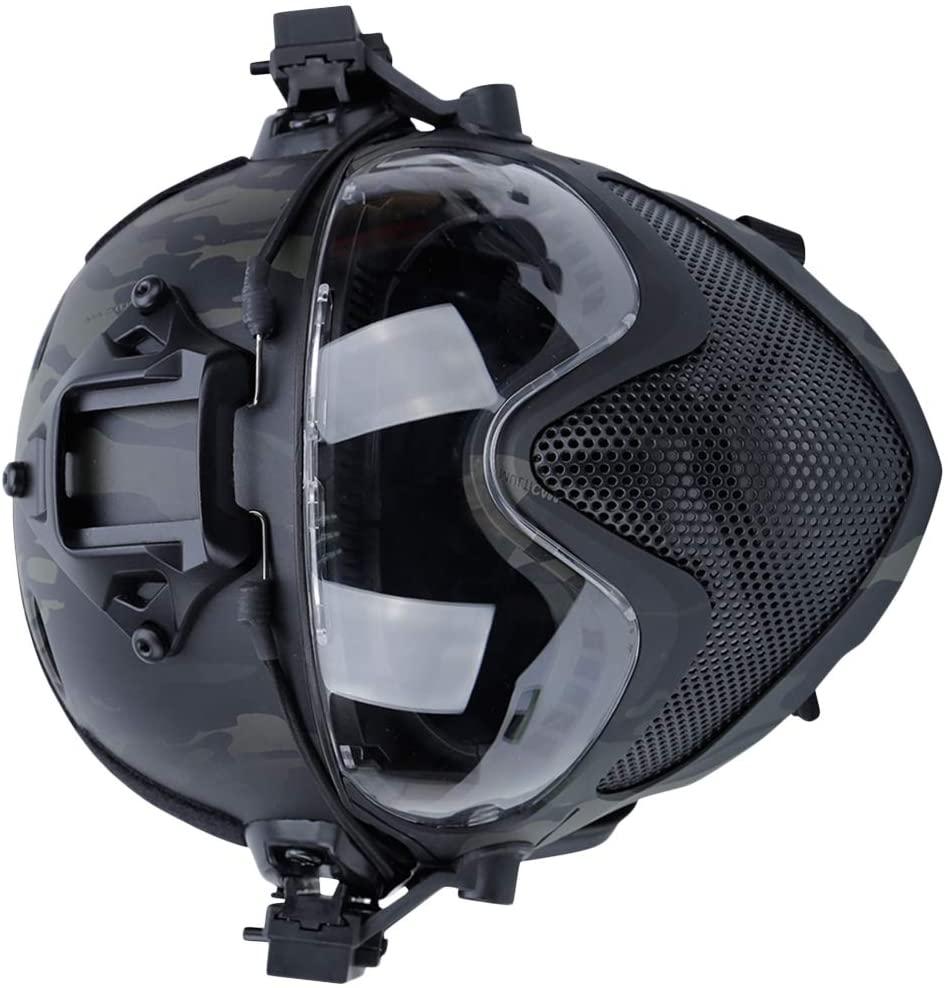 Abaodam Safety Steel Mesh Helmet Military Style Helmet Jungle Camouflage Series Safty Helmet Loading and Unloading Integrated Helmet (Black) Bike Part and Accessories
