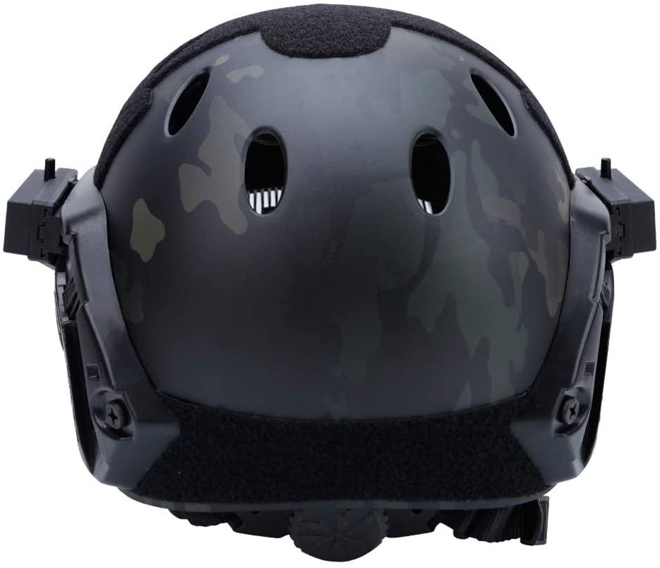 Abaodam Safety Steel Mesh Helmet Military Style Helmet Jungle Camouflage Series Safty Helmet Loading and Unloading Integrated Helmet (Black) Bike Part and Accessories