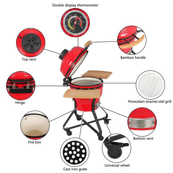 18 Inch Charcoal Grill Multiple CooSmoke Bake Roast For Courtyard Party US