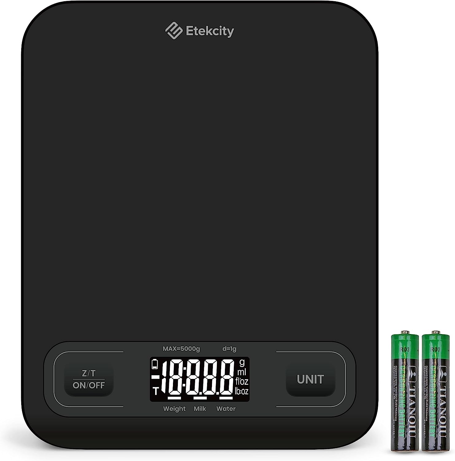 Etekcity Food Kitchen Scale, Digital Grams and Ounces for Weight Loss, Baking, Cooking, Keto and Meal Prep, LCD Display, Medium, Black