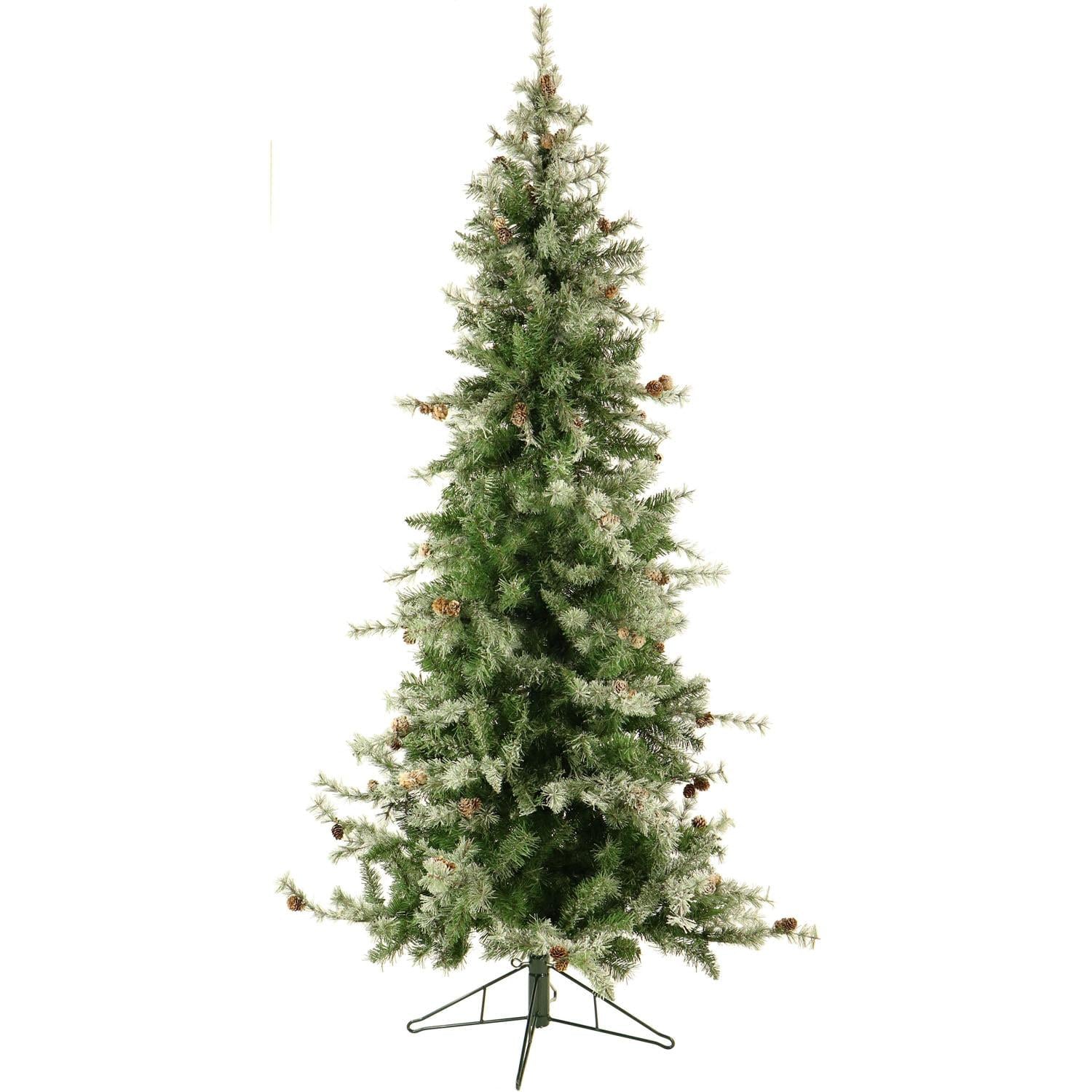 Fraser Hill Farm 7.5-Foot Pre-Lit Buffalo Fir Green Slim Artificial Christmas Tree, Smart Lights, FFBF075-3SN