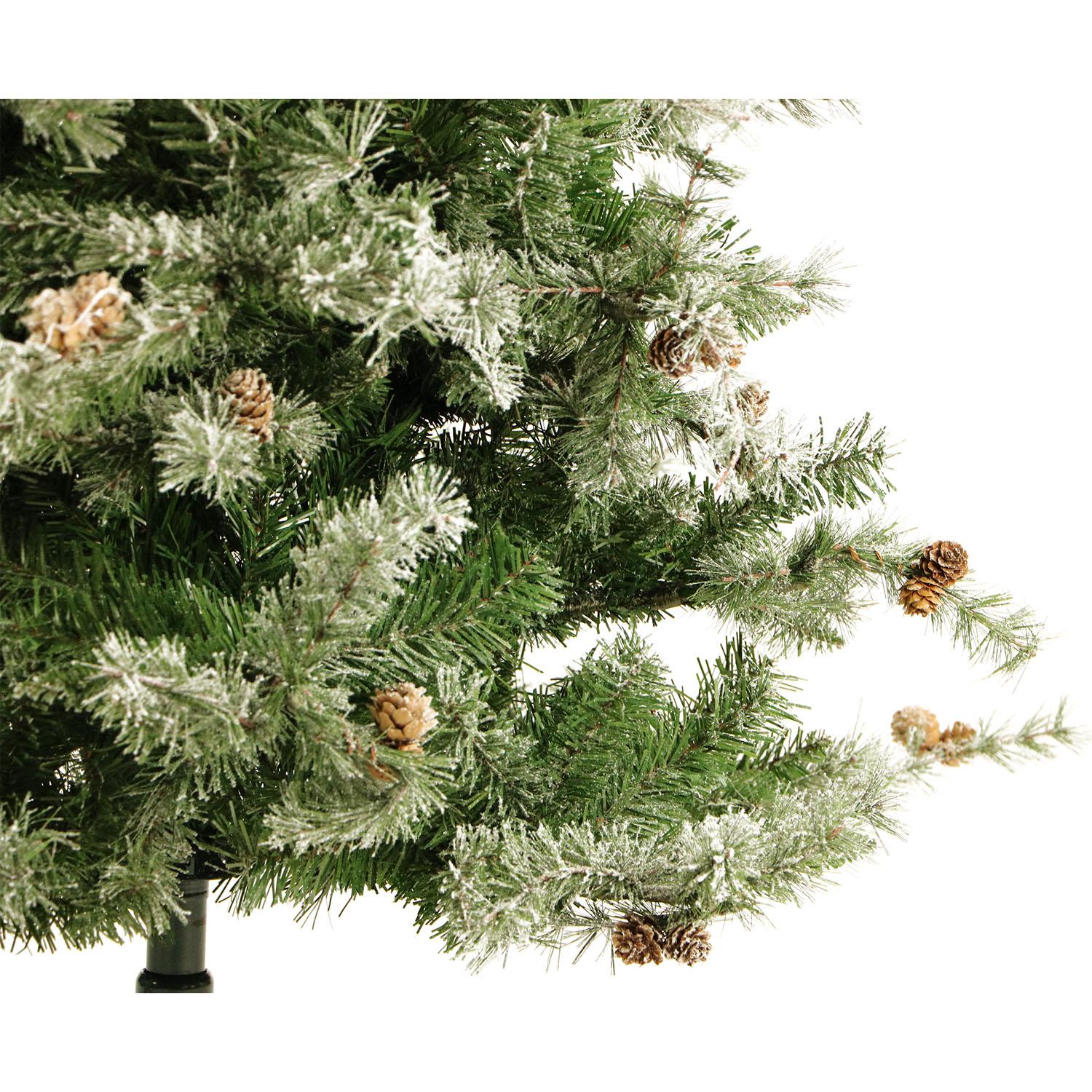 Fraser Hill Farm 7.5-Foot Pre-Lit Buffalo Fir Green Slim Artificial Christmas Tree, Smart Lights, FFBF075-3SN
