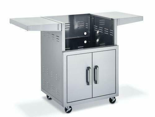 BSACT34 34" SS Cart w/2 Doors and 2 Fold-Down Side Shelves