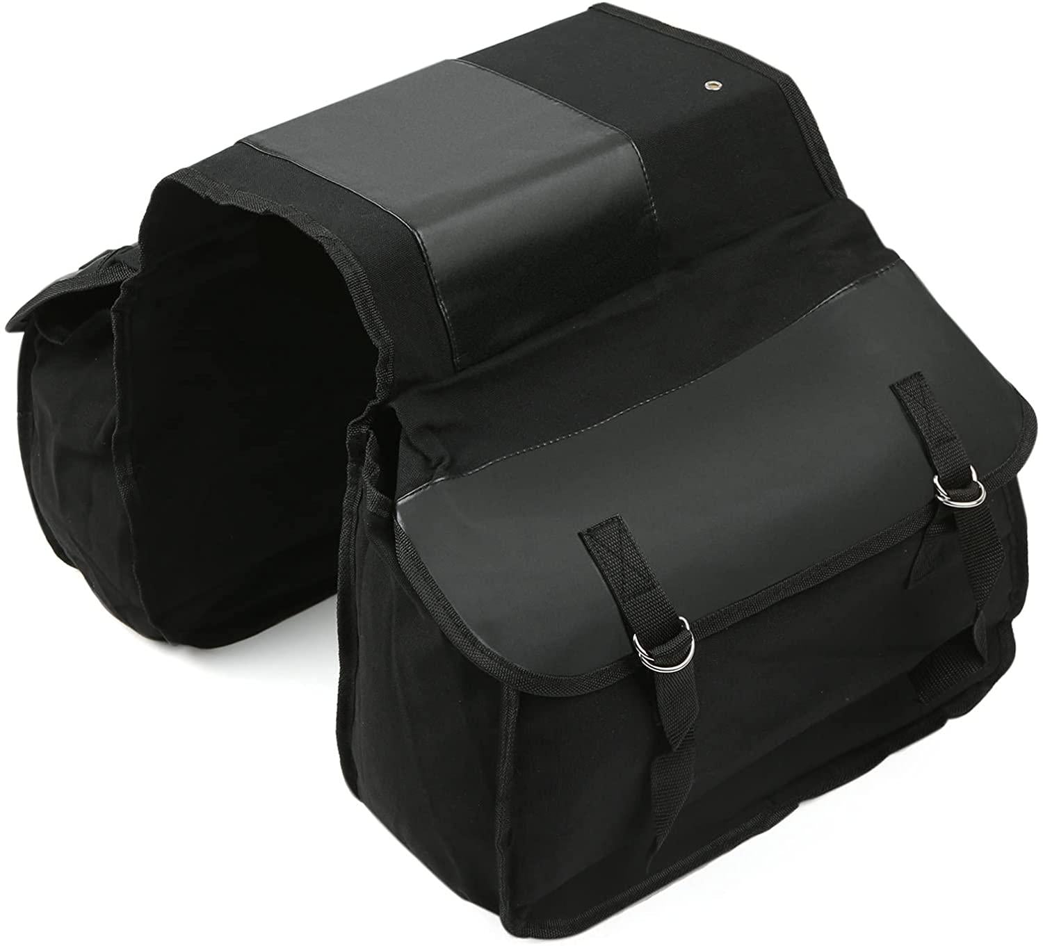 DALIZHAI777 Bike Bag Bike Rear Seat Bag Durable Canvas Bicycle Trunk Bag Cycling Rear Rack Double Pannier Bag Large Capacity Long-Distance Cycling Bag Bicycle Accessories (Color : Black)