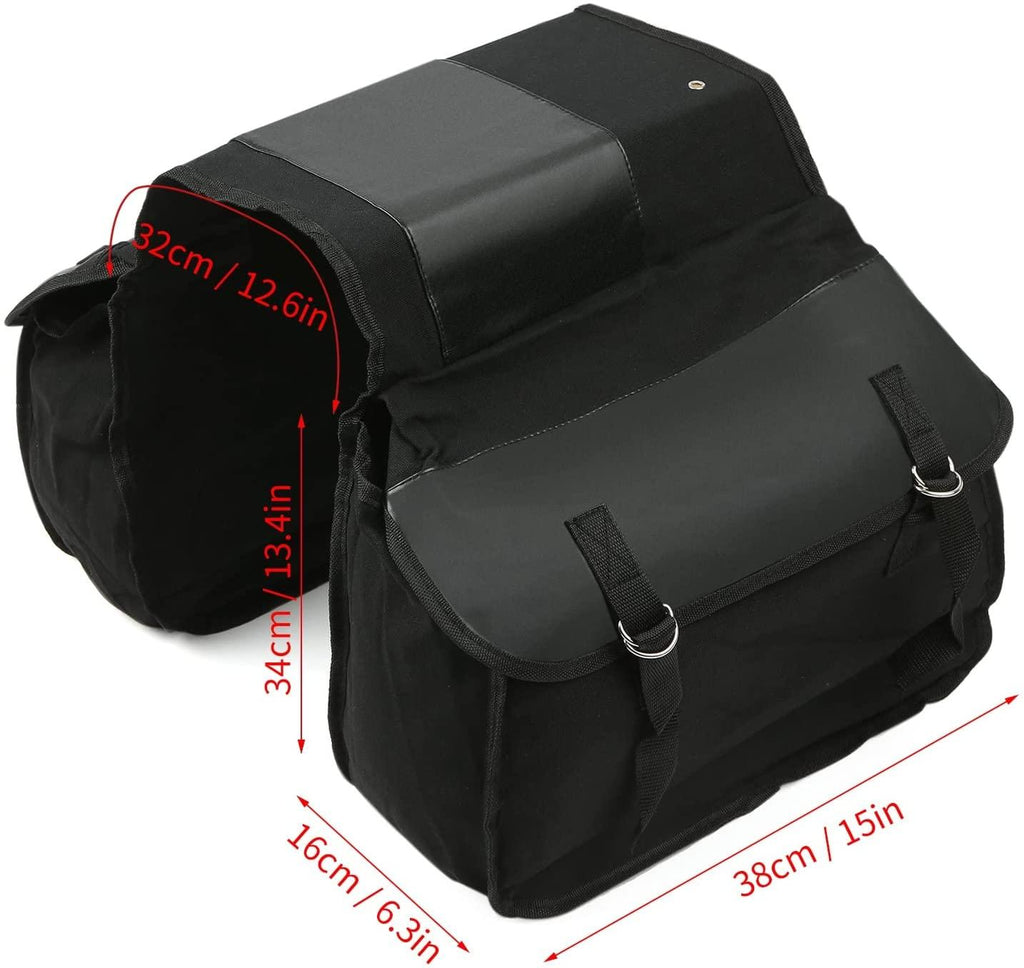DALIZHAI777 Bike Bag Bike Rear Seat Bag Durable Canvas Bicycle Trunk Bag Cycling Rear Rack Double Pannier Bag Large Capacity Long-Distance Cycling Bag Bicycle Accessories (Color : Black)