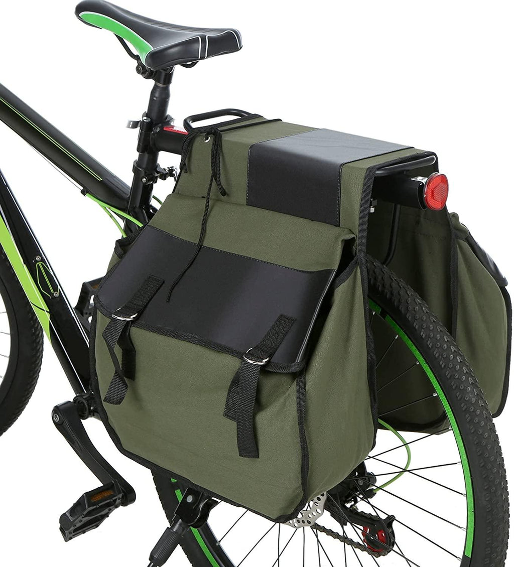 DALIZHAI777 Bike Bag Bike Rear Seat Bag Durable Canvas Bicycle Trunk Bag Cycling Rear Rack Double Pannier Bag Large Capacity Long-Distance Cycling Bag Bicycle Accessories (Color : Black)
