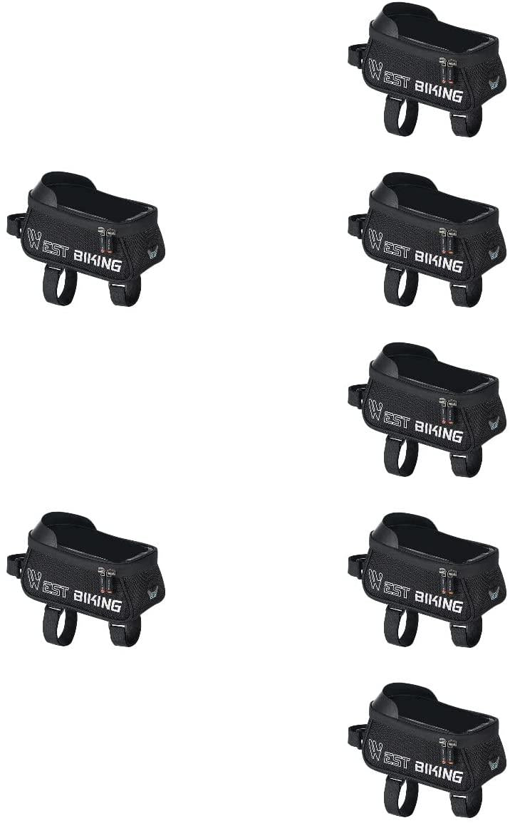 Abaodam 7 pcs Bike Upper Tube Bag Waterproof Bike Pouch Front Frame Bag Bike Accessory