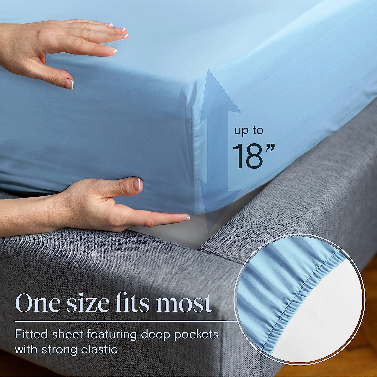 LuxClub Twin XL Sheets Set - Soft Twin Bed Sheets for Boys and Girls, 4 PC Deep Pockets 18" Eco Friendly Wrinkle Free Kids Fitted Sheets Machine Washable Hotel Bedding Silky Soft - Sky Twin XL