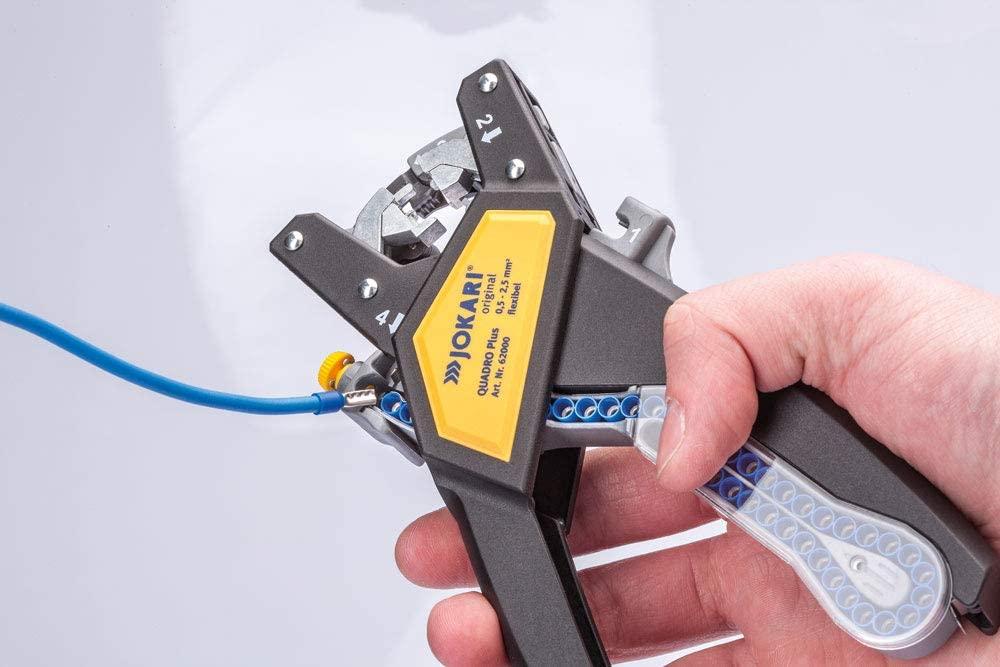 JOKARI QUADRO PLUS Set (Part 62000) Ratcheting Multi-Function Tool for Cutting, Stripping, Twisting & Crimping Wire