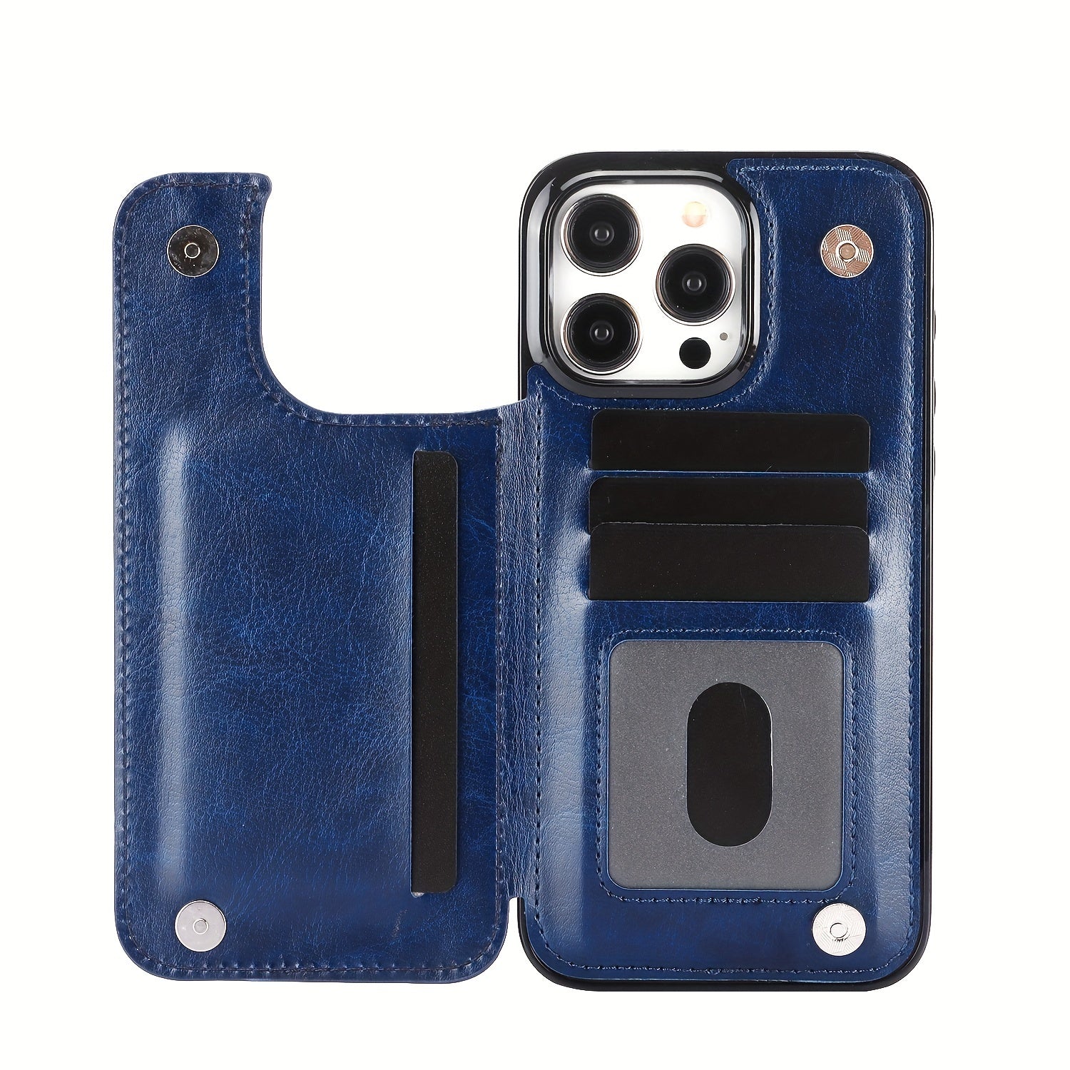 For  15/ 14/ 13/ 12/ 11 Pro Max/ Mini/ XR/ XS Max/ SE 2022/2020/ 7/ 8 Plus Wallet Case With Card Holder, PU Faux Leather Kickstand Card Slots Case, Double Magnetic Clasp And Durable Shockproof Cover