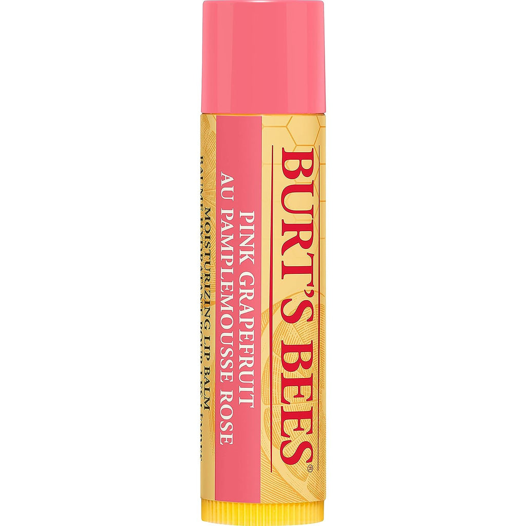 Burt's Bees Lip Balm, Moisturizing Lip Care, for All Day Hydration, 100% Natural, Pink Grapefruit with Beeswax &amp; Fruit Extracts (2 Pack)