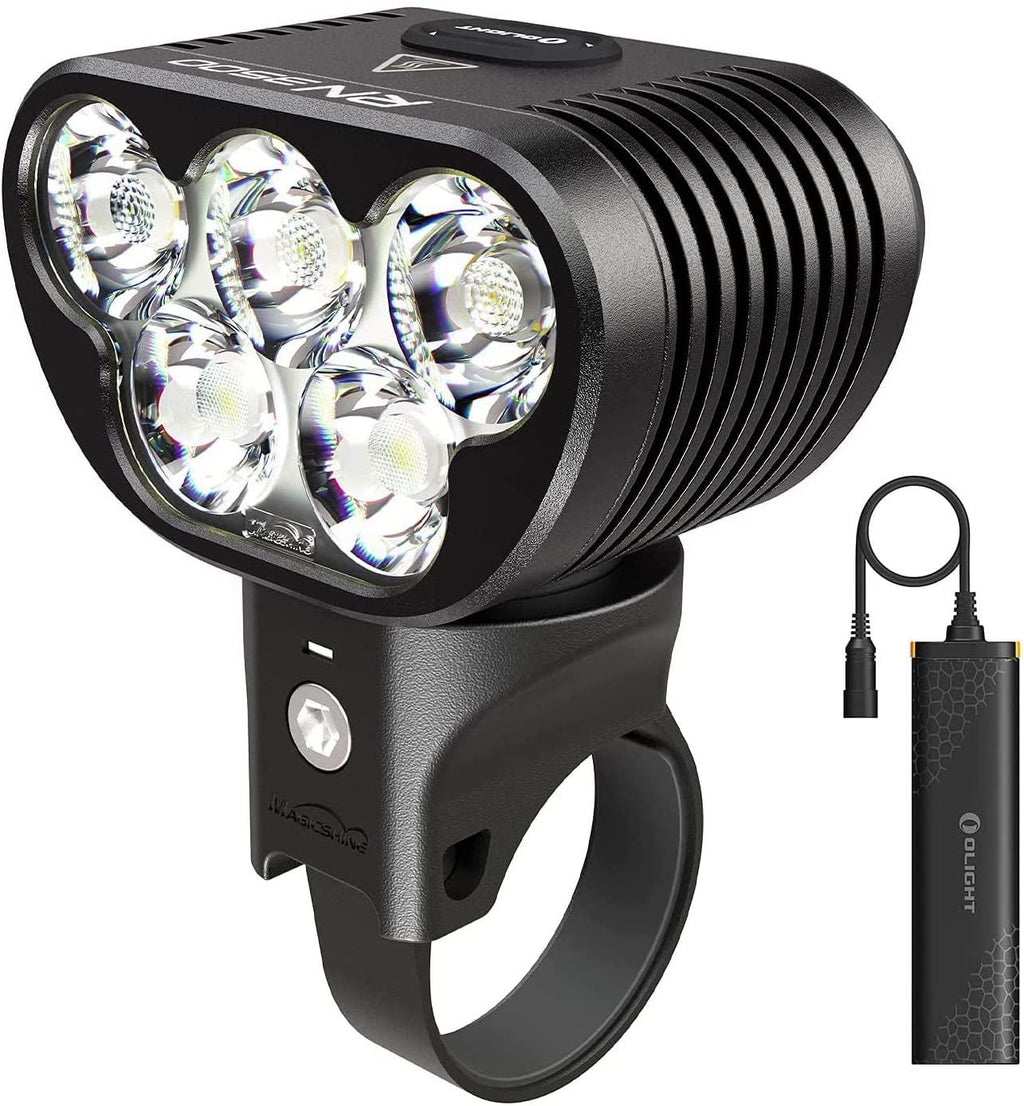 OLIGHT RN 3500 Rechargeable Bike Headlights 3500 Lumens Powered by Portable 7.2V 5200mAh Battery Pack, 350 Meters Light Range, IPX5 Waterproof Bike Front Light for MTB Riding and Trail Crossing