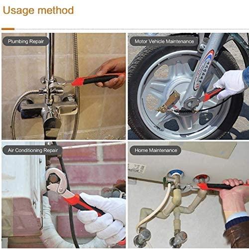 SGZYJ Adjustable Universal Wrench Set Bike Car Repairing Tool Ratchet Wrench Spanner Hand Tools Water Pipe Socket Wrench Kit