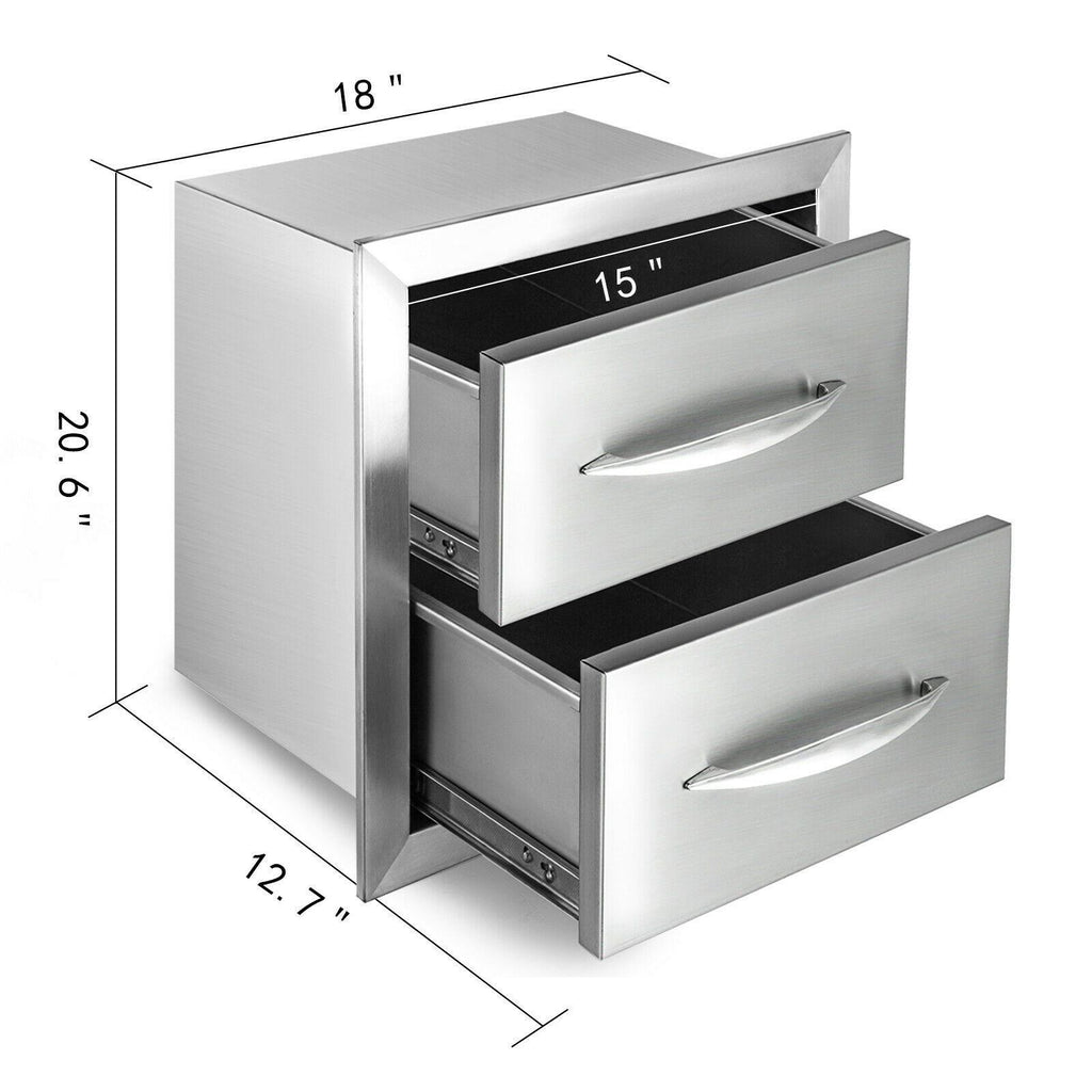 Outdoor Kitchen Drawer Door Access BBQ Drawer Vertical Walled Doors Construction
