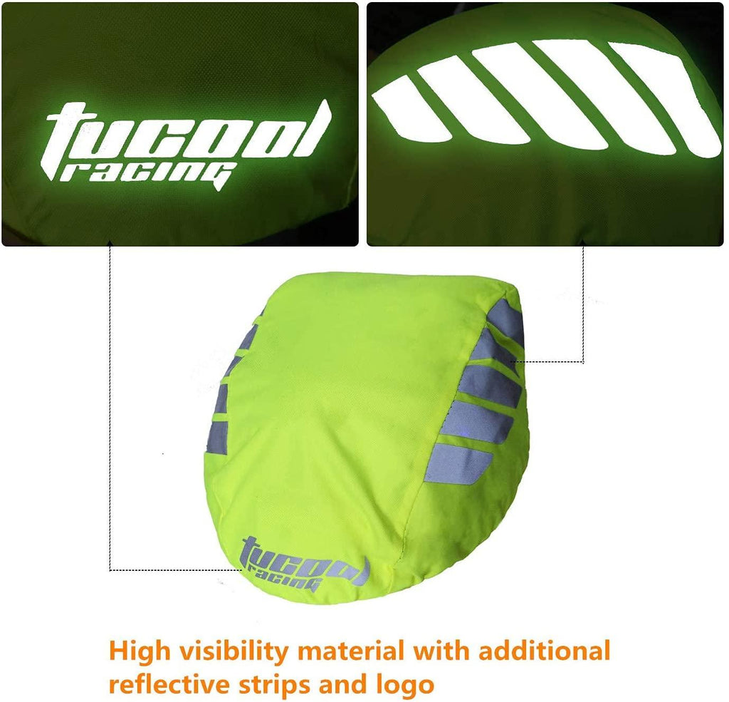 Tucool Racing 30pcs High Visibility Night Visual Bicycle Helmet Cover Waterproof Bike Helmet Cover Rain Cover (Fluorescent Green)