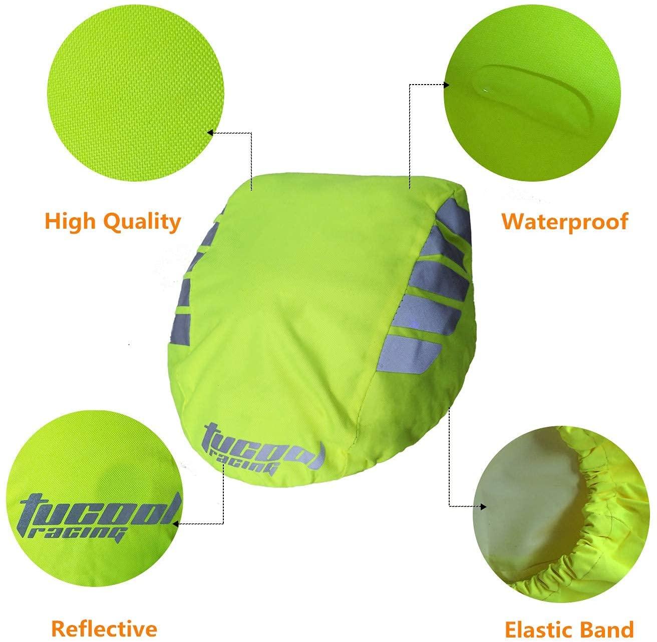 Tucool Racing 30pcs High Visibility Night Visual Bicycle Helmet Cover Waterproof Bike Helmet Cover Rain Cover (Fluorescent Green)