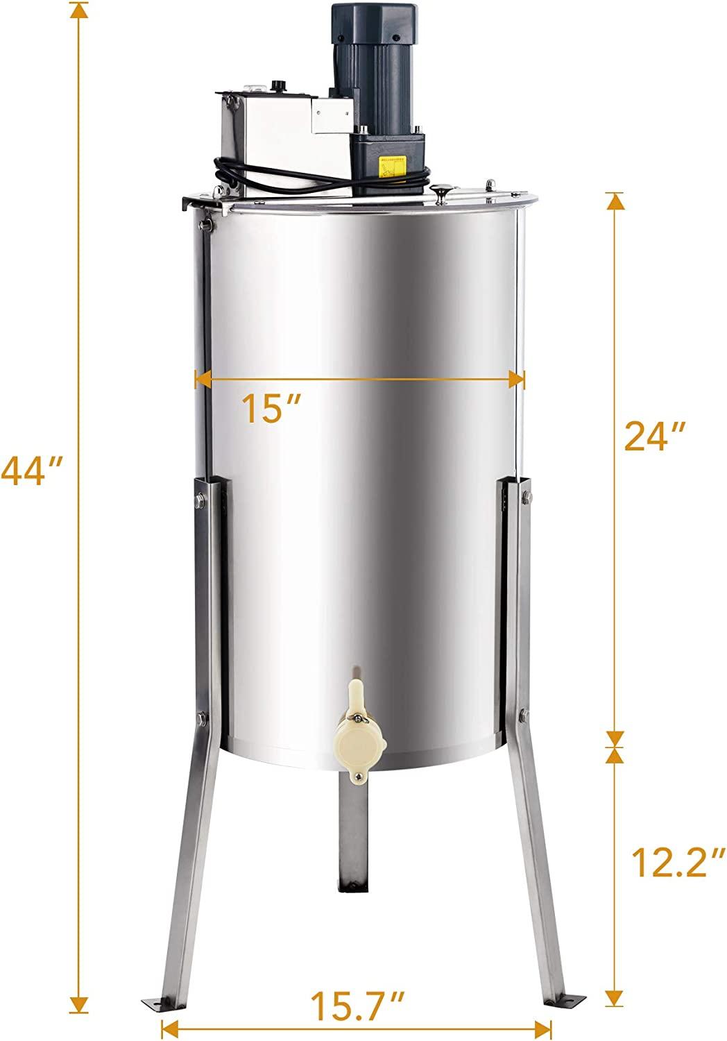CREWORKS Electric Honey Extractor, Honey Extractor Separator Bee Frame Spinner, Honeycomb Bee Frame Spinner, SS Motorized Honey Extractor Beekeeping Equipment Spinner Drum with Stand