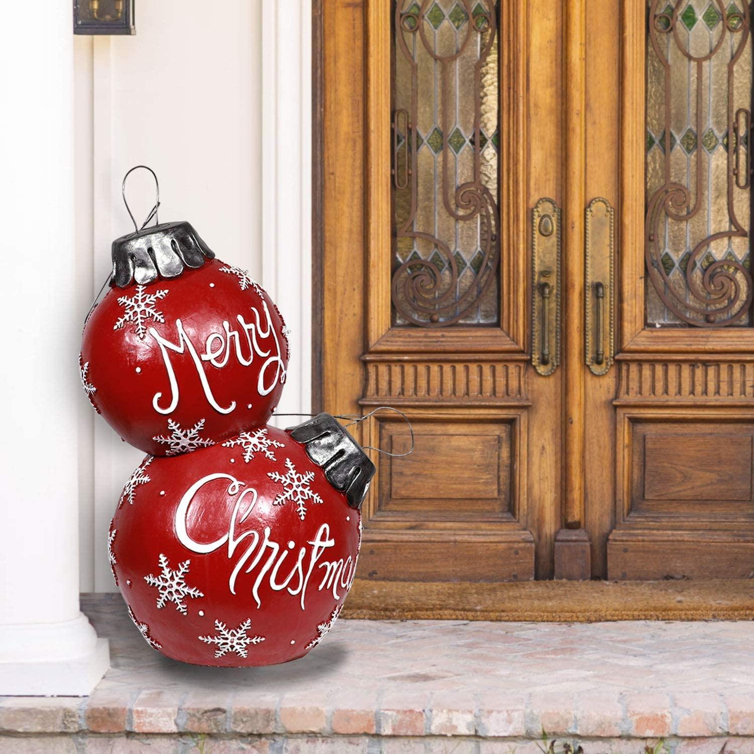 Alpine Corporation ZTY104CC Alpine Christmas Ball Ornament with Color Changing LED Light, Indoor Festive Home, Red Holiday décor, Multi