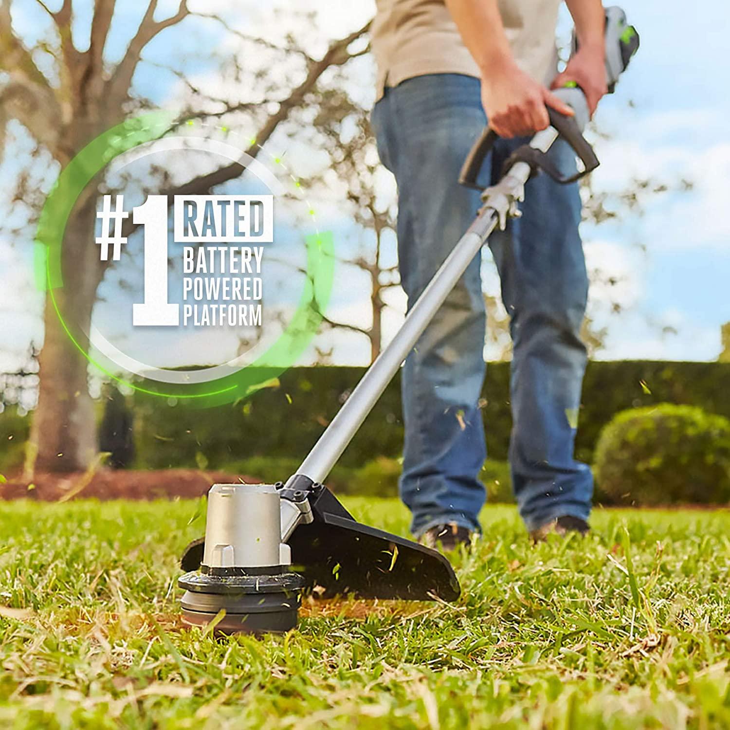 EGO Power+ LM2021 20-Inch 56-Volt Lithium-ion Cordless Battery Walk Behind Push Lawn Mower & ST1502XY 15-Inch Foldable Shaft String Trimmer with Rapid Reload Head 2.5Ah Battery & Charger Included