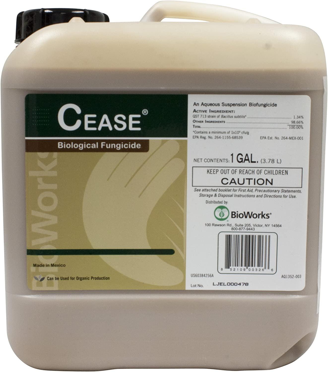 Cease Foliar Disease Control / Microbial Fungicide and Bactericide, OMRI Listed, NOP-approved - 1 Gallon