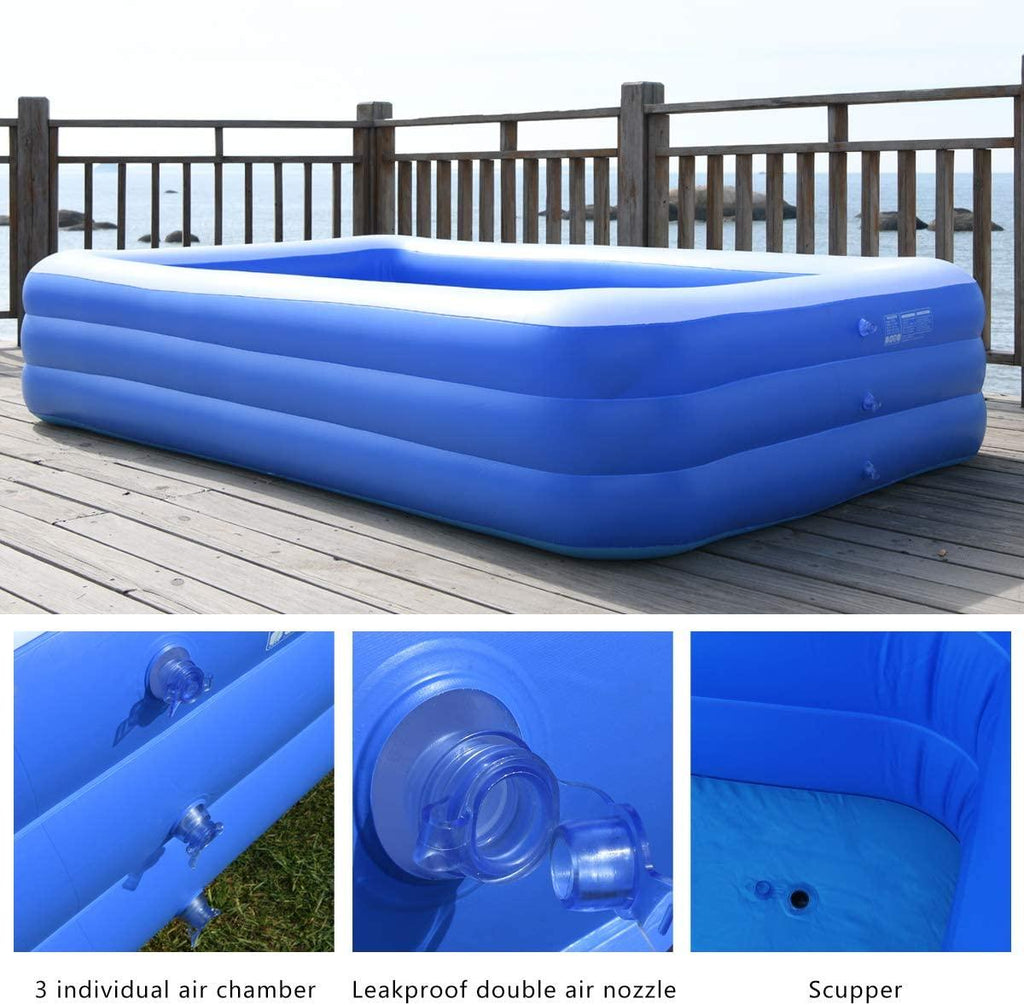 Ruixin Inflatable Swimming Pools, Inflatable Kiddie Pools,Family Swimming Pool，for Adults, Babies, Kids, Outdoor, Garden,Backyard (153X78X24 in)